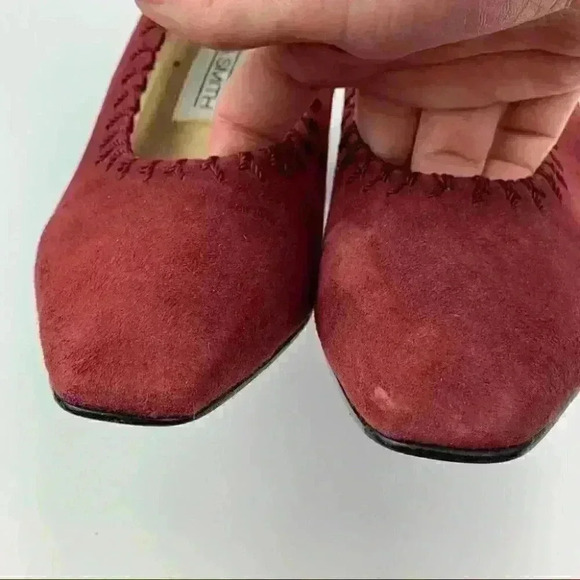 Amanda Smith heels Marilyn sz 7 burgundy kid suede - Picture 10 of 15